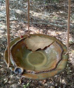 Hanging Bird Bath -Swamp White Oak Leaf Bowl