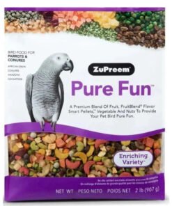 ZuPreem Pure Fun Bird Food for Parrots & Conures - Premium 2 lb Bird Food for Parrots